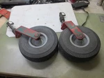 Bunton B32L Walk Behind Mower Front Casters With Solid No Air Tires 4.10/3.50-4. Fixed Price $159.99.