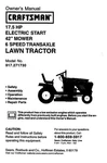 Owner Manual Sears Craftsman 17.5 Hp Lawn Tractor W/ 42" Mower - 917.271730. Fixed Price $21.95.