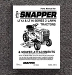 Service Parts Manual Snapper LT12 LT16 Series Lawn Tractor + Mower Attachment. Fixed Price $19.90.