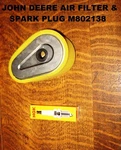 New John Deere 14SB JX75 FC150 Lawnmower Air Filter Spark Plug #M802138. Fixed Price $17.99.