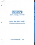 Dixon Ztr Riding Mowers 1995 Parts List 2301 3000 4000 5000 Series Manual. Fixed Price $24.99.