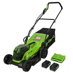 Greenworks X 24V (48V) 14" Brushless Cordless Lawn Mower, (2) 4.0AH. Fixed Price $429.99.