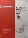 Troy-bilt 3.5, 4, Hp Walk-behind Sickle Bar Mower Owner & Parts (2 Manual S). Fixed Price $76.46.