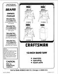 Craftsman 113.248320 113.248440 Band Saw Instruction Manual. Fixed Price $20.24.
