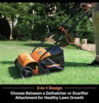 Lawnmaster GVB1316 16" Electric Dethatcher Scarifier 13A 12-GAL Bag. Fixed Price $117.99.