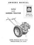 Sears Roebuck David Bradley Super Power Owners Manual Walking Tractor 917.575112. Fixed Price $20.00.
