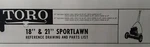 Toro Sportlawn Reel 18" 21 Walk-behind Mower Parts Manual 10013 10313 10323. Fixed Price $42.99.