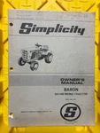 Simplicity Baron Garden Tractor 3414S Owners Operators Manual. Fixed Price $16.00.