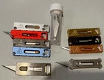 9 Mini Box Cutters Retractable Copper Brass Steel Blue Red Gold X-acto Blades. Fixed Price $118.14.