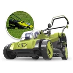 Sun Joe Cordless, Brushless Lawn Mower Kit, Rear Grass Bag. Fixed Price $299.99.