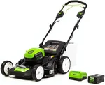 Greenworks 80V 21-INCH Brushless Self-propelled Lawn Mower 4.0AH Battery. Fixed Price $699.99.