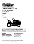 Owner Manual Sears Craftsman 22.0 Hp Lawn Tractor 46 Mower- Model 917.274970. Fixed Price $21.95.