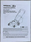 Earthwise Operator Manual Cordless Lawn Mower Model #60220. Fixed Price $9.99.