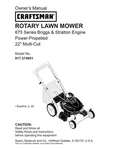 Owner Manual Sears Craftsman 675 Series Lawn Mower 22 -model 917.374051. Fixed Price $18.95.