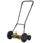 16" 5 Blade Reel Push Lawn Mower Single Lever Trailing Wheel Grass Weed Cutter. Fixed Price $168.00.