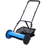 Push Grass Cutter 16-INCH 5-BLADE Reel Lawn Mower With Catcher Blue. Fixed Price $117.99.