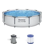 Bestway Steel Promax 10'X30" Above Ground Outdoor Swimming Pool W/pump(open Box). Fixed Price $117.59.