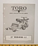 Vintage Toro 32" Whirlwind S.p. Mower Manual (no. 26121, 26131) - 1958 Edition. Fixed Price $10.00.