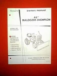 Sears Craftsman 46" Snow Plow Model # 917.253331 Owner's With Parts Manual. Fixed Price $6.00.