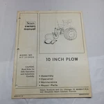 Sears 10 Inch Plow Model 917.253020 Owners Manual Quick Shipping. Fixed Price $5.00.