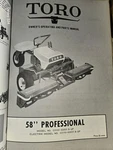 Vtg Toro Owner Manual Parts List 58" Professional Mower 03100 03110 60001 And Up. Fixed Price $14.99.