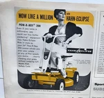 1966 Hahn Eclipse Pow-r-boy 200 Riding Lawn Mower Vintage Print Ad. Fixed Price $6.74.