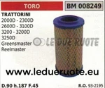 932195 Complete Air Filter For Toro Lawn Mower 2000D 2300D 2600D 90X187. Fixed Price $41.46.