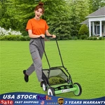 16" Walk Behind Manual Reel Mower Adjustable 5-BLADE Hand Push Lawn Catcher Yard. Fixed Price $87.96.