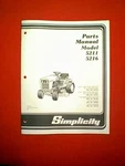 Simplicity Models 5211 & 5216 Tractor Hp 36" 42" Decks Parts Manual. Fixed Price $15.00.