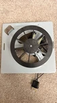 Plug-in Electric Exhaust Fan Motor Assembly, Square Circular Vent, Silver/black. Fixed Price $42.50.