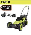 Ryobi One+ 18V 13" Cordless Walk Behind Push Lawn Mower Kit P1180 4.0AH. Fixed Price $199.99.