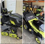 Ryobi RYRM8060 T42LI 80V Riding Lawn Tractor (3) Batteries- + 30" Mower. Fixed Price $3999.00.