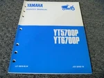 Yamaha YT5700P YT6700P Lawn Tractor Shop Service Repair Manual LIT-19616-00-34. Fixed Price $96.24.
