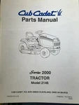 Cub Cadet Parts Manual Series 2000 Tractor Model 2146. Fixed Price $18.00.