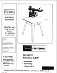 Craftsman 113.19770 113.197750 Radial Saw Owners Instruction Manual. Fixed Price $20.24.