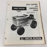 Genuine Bolens Husky Tractor 1253-02 Owner Operation Maintenance 1970. Fixed Price $23.99.