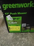 Greenworks 24V 13" Cordless Lawn Mower (brushless) W/ 4AH Battery And 2A Charger. Fixed Price $150.00.