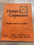 Deines Mower 1848T & 1860T Parts Maintenance Manual. Fixed Price $29.95.