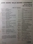John Deere Walk-behind Mower, Tiller & Snow Blower Service Manual 1032 5B 216. Fixed Price $135.96.