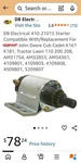Db Electric Starter John Deer Cub Cadet K161, 181 And More. Fixed Price $46.44.