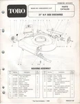 Toro Lawn Mower Model 16585 Serial 6000001 And Up Parts Catalog 1986 Schematics. Fixed Price $9.99.