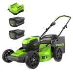 Greenworks 80V 21" Brushless Cordless Push Lawn Mower 75+ Compatible Tools, 2.... Fixed Price $868.62.