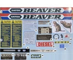 Reproduction Decal Set For Satoh Beaver S370D Mitsubishi Tractor. Fixed Price $166.00.