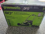 Greenworks 80V 21IN Cordless Brushless Self-propelled Rwd Mower +battery. Fixed Price $450.00.