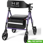 Foldable Rollator Walker Aluminum Dual Adjustable Height Rolling 8"WHEELS. Fixed Price $90.63.