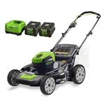 80V 21" Battery Powered Push Walk-behind Mower With Two 2.0AH Batteries Charger. Fixed Price $692.86.