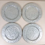 Galvanized Metal Chargers Under Plate Farmhouse Set Of 4 Cabincore Country Theme. Fixed Price $21.95.