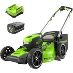 Greenworks 80V 21" Self-propelled Lawn Mower MO80L416, W/ 4AH Battery Charger. Fixed Price $699.99.