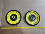 (2) Rear Wheels W/ Drive Spur Gears Oem John Deere 14SB 14SE JX75 JE75 AM115138. Fixed Price $25.00.