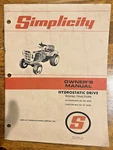 Simplicity Owner Manual Hydrostatic Drive Riding Tractor 759 3415H & 757 3410H. Fixed Price $16.75.
